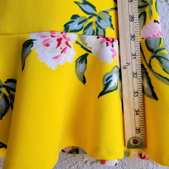 🟣Jessica Howard Floral Yellow Bodycon Slim Fit Mini Dress Size 10 - Picture 16 of 16